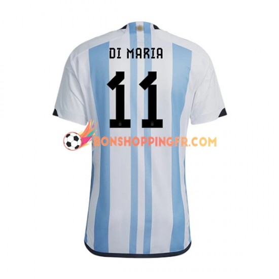 Maillot Domicile Argentine Di Maria 11 Coupe du Monde 2022 Manches Courtes Homme