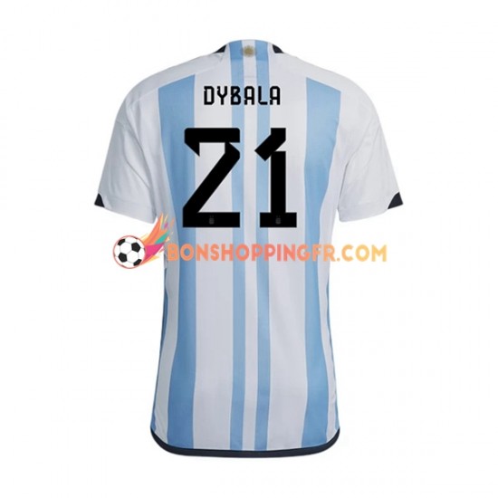 Maillot Domicile Argentine Dybala 21 Coupe du Monde 2022 Manches Courtes Homme