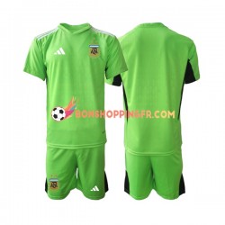 Maillot Domicile Argentine Gardien Coupe du Monde 2022 Manches Courtes Jeune Enfant(+shorts)