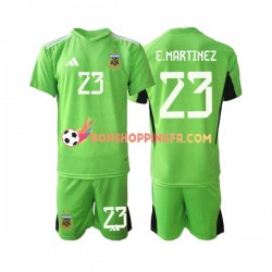 Maillot Domicile Argentine Gardien Emiliano Martinez 23 Coupe du Monde 2022 Manches Courtes Jeune Enfant(+shorts)