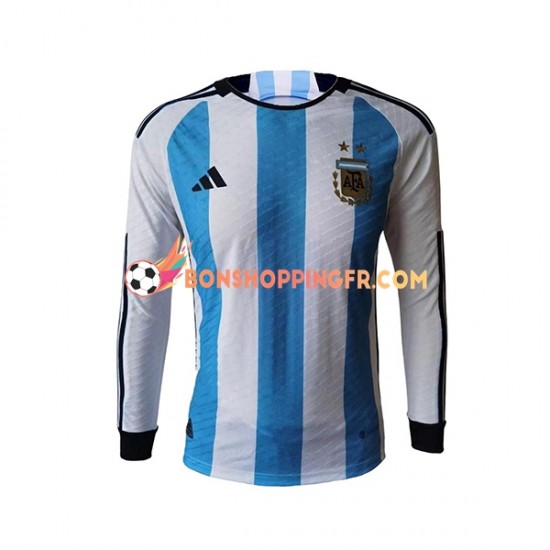 Maillot Domicile Argentine Coupe du Monde 2022 Manches Longues Homme