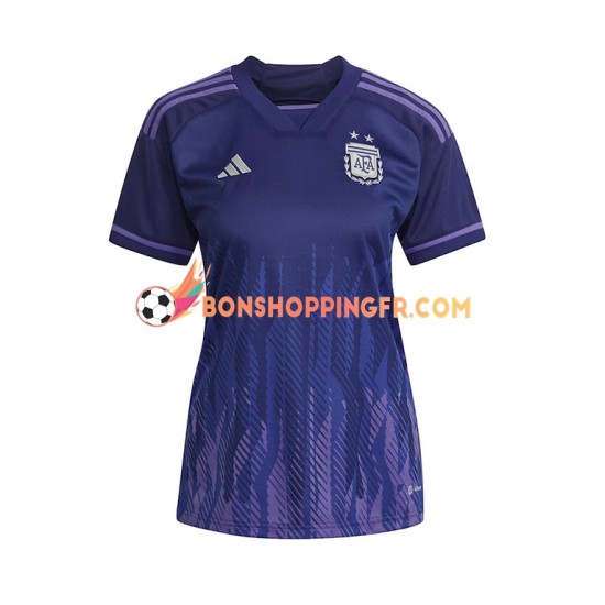 Maillot Extérieur Argentine Coupe du Monde 2022 Manches Courtes Femme