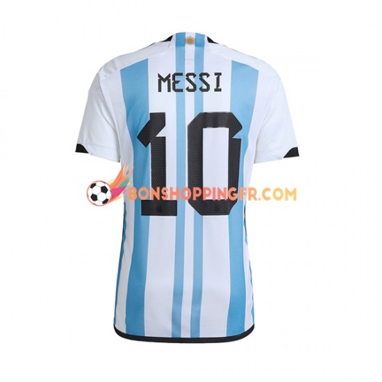 Maillot Domicile Argentine Lionel Messi 10 Coupe du Monde 2022 Manches Courtes Homme