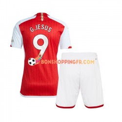 Maillot Domicile Arsenal Gabriel Jesus 9 2023-2024 Manches Courtes Jeune Enfant(+shorts)