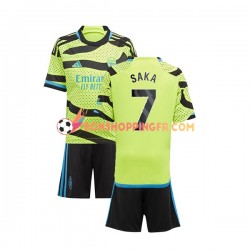 Maillot Extérieur Arsenal Saka 7 2023-2024 Manches Courtes Jeune Enfant(+shorts)