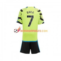 Maillot Extérieur Arsenal Saka 7 2023-2024 Manches Courtes Jeune Enfant(+shorts)