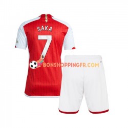 Maillot Domicile Arsenal Saka 7 2023-2024 Manches Courtes Jeune Enfant(+shorts)