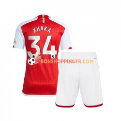 Maillot Domicile Arsenal Xhaka 34 2023-2024 Manches Courtes Jeune Enfant(+shorts)