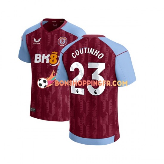 Maillot Domicile Aston Villa Philippe Coutinho 23 2023-2024 Manches Courtes Homme