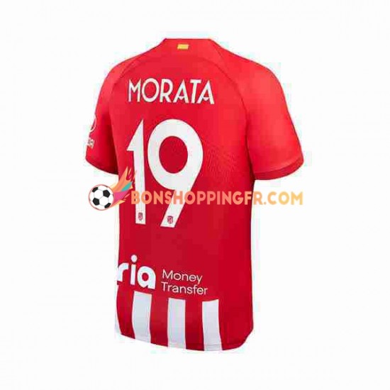 Maillot Domicile Atlético Madrid Alvaro Morata 19 2023-2024 Manches Courtes Homme