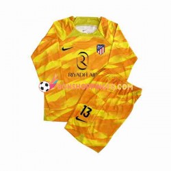 Maillot Atlético Madrid Gardien Jan Oblak 13 2023-2024 Orange Manches Longues Jeune Enfant(+shorts)