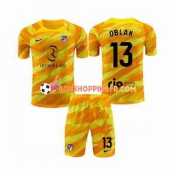 Maillot Atlético Madrid Gardien Jan Oblak 13 2023-2024 Orange Manches Courtes Jeune Enfant(+shorts)