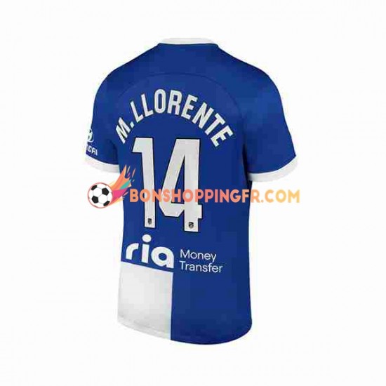 Maillot Extérieur Atlético Madrid Marcos Llorente 14 2023-2024 Manches Courtes Homme