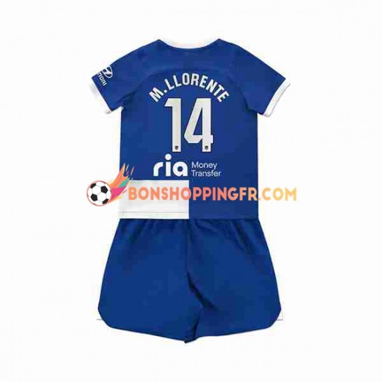 Maillot Extérieur Atlético Madrid Marcos Llorente 14 2023-2024 Manches Courtes Jeune Enfant(+shorts)