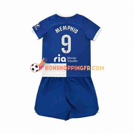 Maillot Extérieur Atlético Madrid Memphis Depay 9 2023-2024 Manches Courtes Jeune Enfant(+shorts)