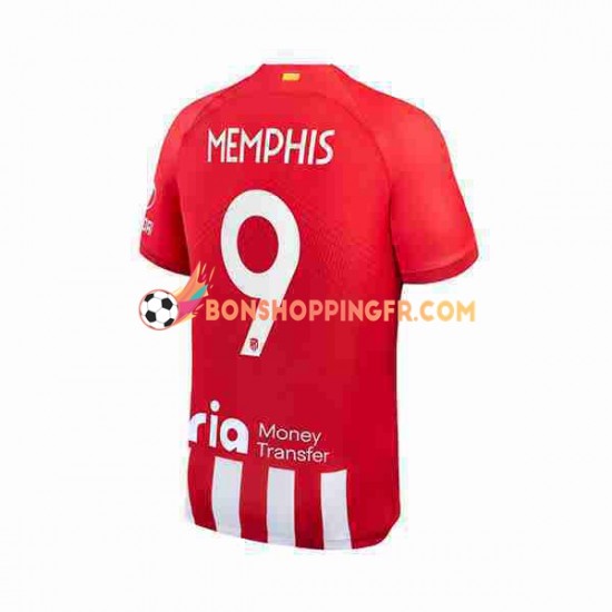 Maillot Domicile Atlético Madrid Memphis Depay 9 2023-2024 Manches Courtes Homme