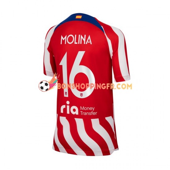 Maillot Domicile Atlético Madrid Nahuel Molina 16 2022-2023 Manches Courtes Homme