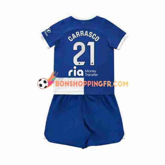 Maillot Extérieur Atlético Madrid Yannick Carrasco 21 2023-2024 Manches Courtes Jeune Enfant(+shorts)