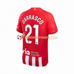 Maillot Domicile Atlético Madrid Yannick Carrasco 21 2023-2024 Manches Courtes Homme