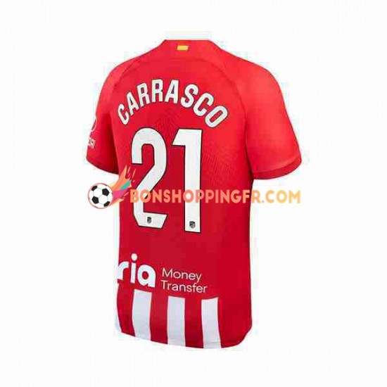 Maillot Domicile Atlético Madrid Yannick Carrasco 21 2023-2024 Manches Courtes Homme