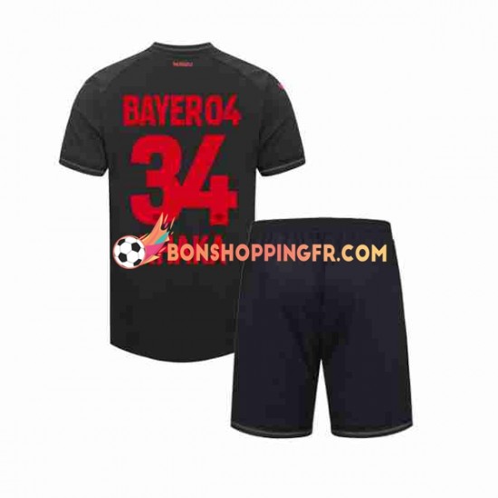 Maillot Domicile Bayer 04 Leverkusen Granit Xhaka 34 2023-2024 Manches Courtes Jeune Enfant(+shorts)