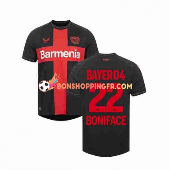 Maillot Domicile Bayer 04 Leverkusen Victor Boniface 22 2023-2024 Manches Courtes Homme