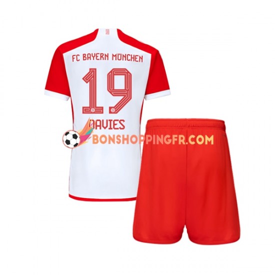 Maillot Domicile Bayern Munich Alphonso Davies 19 2023-2024 Manches Courtes Jeune Enfant(+shorts)