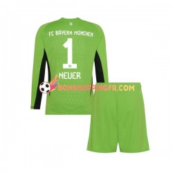 Maillot Extérieur Bayern Munich Gardien Manuel Neuer 1 2023-2024 Manches Longues Jeune Enfant(+shorts)