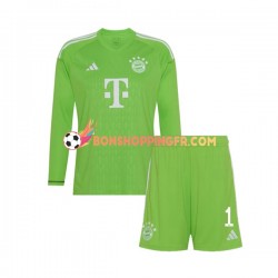 Maillot Extérieur Bayern Munich Gardien Manuel Neuer 1 2023-2024 Manches Longues Jeune Enfant(+shorts)