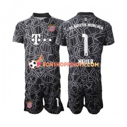 Maillot Domicile Bayern Munich Gardien Manuel Neuer 1 2022-2023 Manches Courtes Jeune Enfant(+shorts)