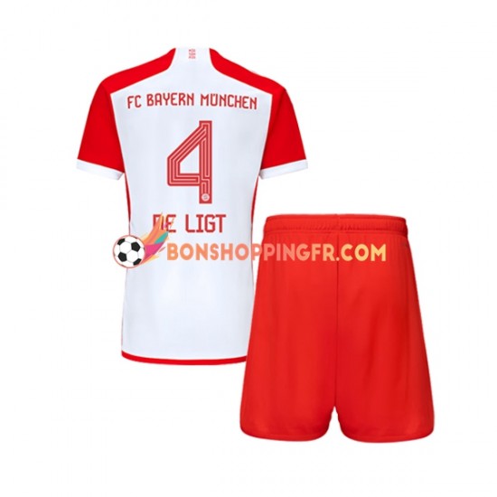 Maillot Domicile Bayern Munich Matthijs de Ligt 4 2023-2024 Manches Courtes Jeune Enfant(+shorts)