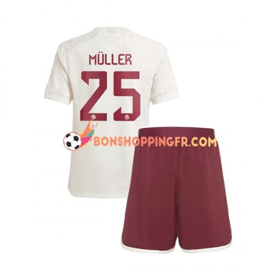 Maillot 3ème Bayern Munich Thomas Muller 25 2023-2024 Manches Courtes Jeune Enfant(+shorts)