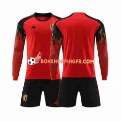 Maillot Domicile Belgique Coupe du Monde 2022 Manches Longues Jeune Enfant(+shorts)