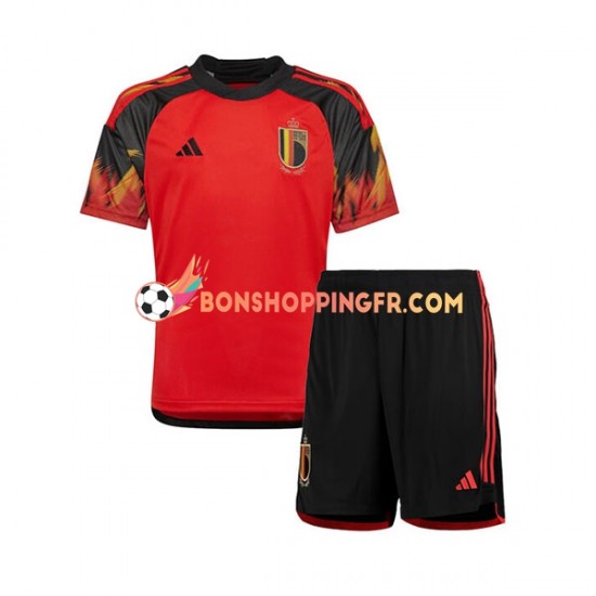 Maillot Domicile Belgique Coupe du Monde 2022 Manches Courtes Jeune Enfant(+shorts)