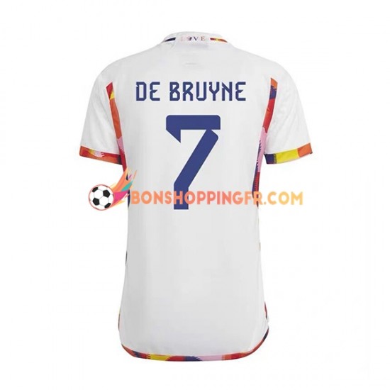 Maillot Extérieur Belgique De Bruyne 7 Coupe du Monde 2022 Manches Courtes Homme