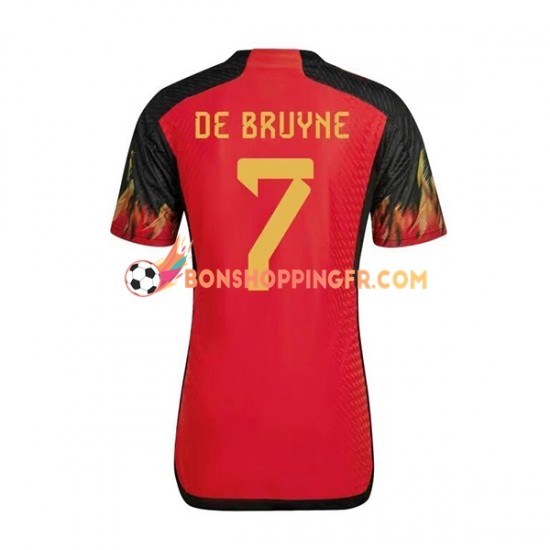 Maillot Domicile Belgique De Bruyne 7 Coupe du Monde 2022 Manches Courtes Homme