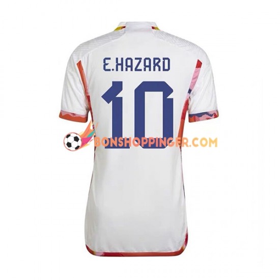 Maillot Extérieur Belgique Eden Hazard 10 Coupe du Monde 2022 Manches Courtes Homme