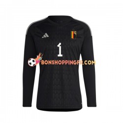 Maillot Extérieur Belgique Gardien Courtois 1 2022 Manches Longues Homme