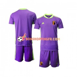 Maillot Extérieur Belgique Gardien Courtois 1 2021-2022 Manches Courtes Jeune Enfant(+shorts)