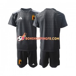 Maillot Extérieur Belgique Gardien Courtois 1 2022 Manches Courtes Jeune Enfant(+shorts)