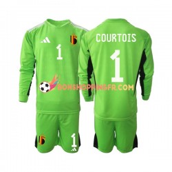 Maillot Domicile Belgique Gardien Courtois 1 2022 Manches Longues Jeune Enfant(+shorts)