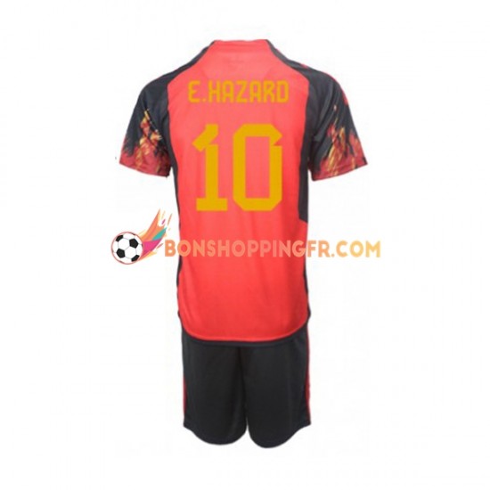 Maillot Domicile Belgique Hazard 10 Coupe du Monde 2022 Manches Courtes Jeune Enfant(+shorts)