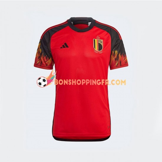 Maillot Domicile Belgique Coupe du Monde 2022 Manches Courtes Homme