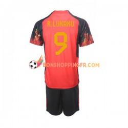 Maillot Domicile Belgique Lukaku 9 Coupe du Monde 2022 Manches Courtes Jeune Enfant(+shorts)