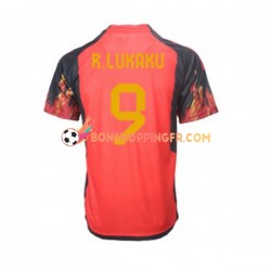 Maillot Domicile Belgique Lukaku 9 Coupe du Monde 2022 Manches Courtes Homme