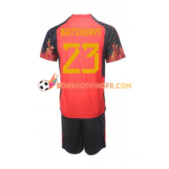 Maillot Domicile Belgique Michy Batshuayi 23 Coupe du Monde 2022 Manches Courtes Jeune Enfant(+shorts)