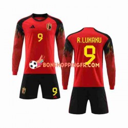 Maillot Domicile Belgique R.LUKAKU 9 Coupe du Monde 2022 Manches Longues Jeune Enfant(+shorts)