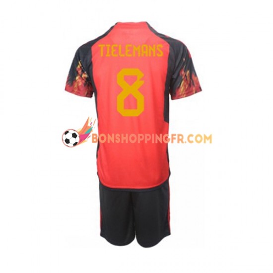 Maillot Domicile Belgique Youri Tielemans 8 Coupe du Monde 2022 Manches Courtes Jeune Enfant(+shorts)