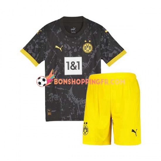 Maillot Extérieur Borussia Dortmund 2023-2024 Manches Courtes Jeune Enfant(+shorts)