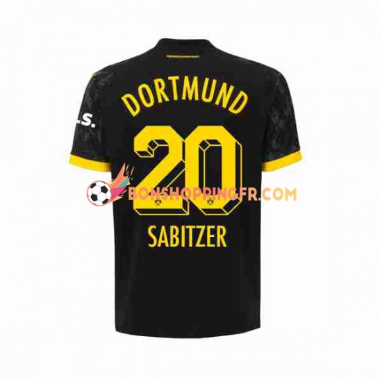 Maillot Extérieur Borussia Dortmund Marcel Sabitzer 20 2023-2024 Manches Courtes Homme